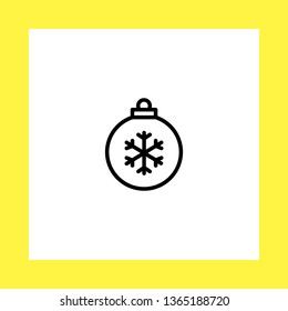 Christmas tree ball vector icon. flat design