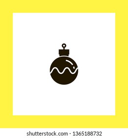 Christmas tree ball vector icon. flat design