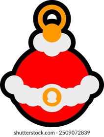 Christmas tree ball vector icon