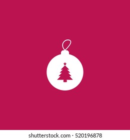 Christmas tree ball vector icon illustration, can be used for web and mobile design 