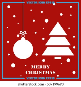 Christmas tree and the ball vector illustration EPS 10.