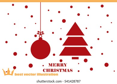 Christmas tree and the ball vector illustration EPS 10.
