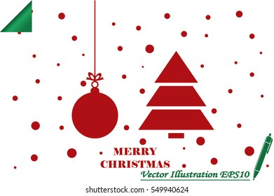 Christmas tree and the ball vector illustration EPS 10. 
