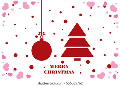 Christmas tree and the ball vector illustration.