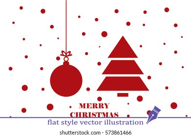 Christmas tree and the ball vector illustration .