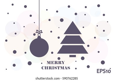 Christmas tree and the ball vector illustration.