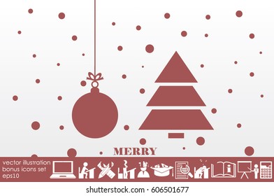 Christmas tree and the ball vector illustration EPS 10. 