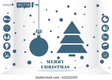 Christmas tree and the ball vector illustration EPS 10. 