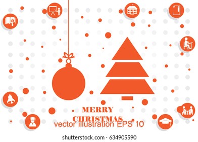 Christmas tree and the ball vector illustration EPS 10. 