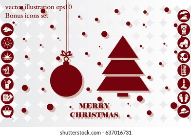 Christmas tree and the ball vector illustration EPS 10. 