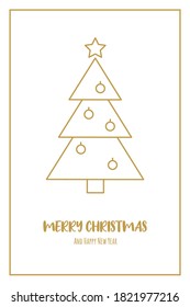 Christmas tree with ball and wishes. Vector