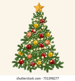 Christmas tree with balls