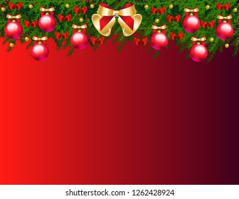 Christmas tree balls background