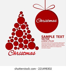 Christmas tree. Christmas balls (cut the paper). Eps 10. Vector illustration