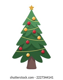 árbol de navidad con decoración de bolas