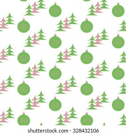 Christmas tree and balls decoration