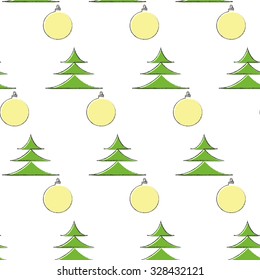 Christmas tree and balls decoration