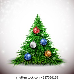 Christmas tree with balls. Eps 10