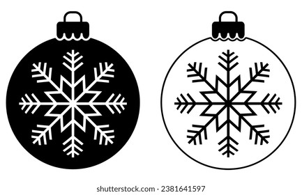 Christmas tree balls. Flat and line art style design. Vector illustration isolated on white background
