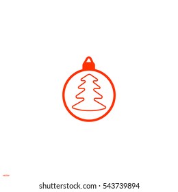 Christmas tree balls, icon
