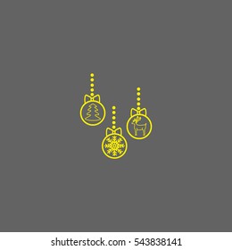 Christmas tree balls, icon