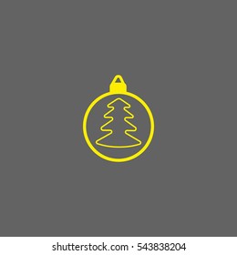 Christmas tree balls, icon