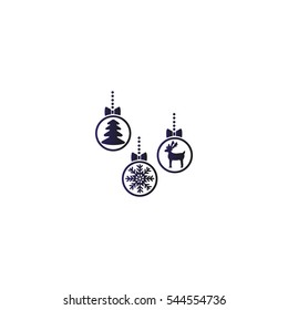 Christmas tree balls, icon