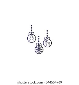 Christmas tree balls, icon
