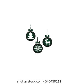 Christmas tree balls, icon