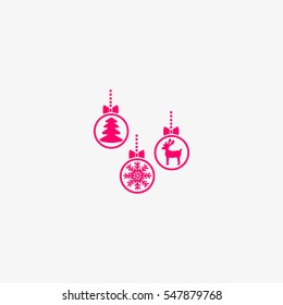 Christmas tree balls, icon