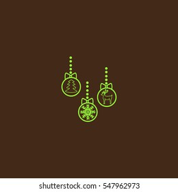 Christmas tree balls, icon