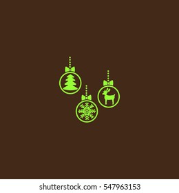 Christmas tree balls, icon