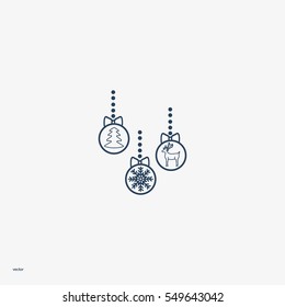 Christmas tree balls, icon