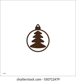 Christmas tree balls, icon