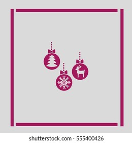 Christmas tree balls, icon