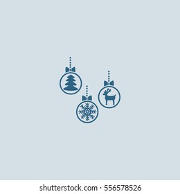 Christmas tree balls, icon