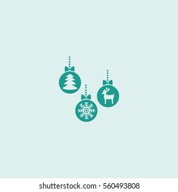 Christmas tree balls, icon