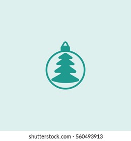 Christmas tree balls, icon