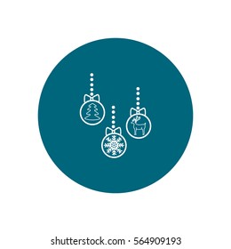 Christmas tree balls, icon