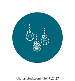 Christmas tree balls, icon