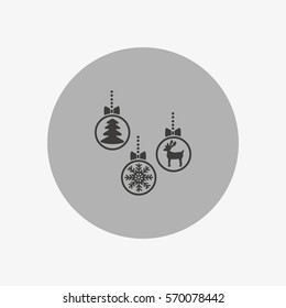 Christmas tree balls, icon