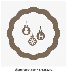Christmas tree balls, icon