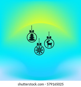 Christmas tree balls, icon