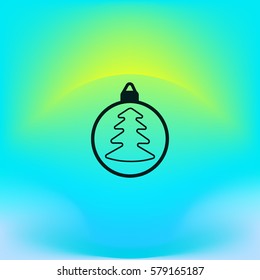 Christmas tree balls, icon