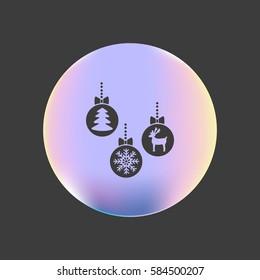 Christmas tree balls, icon