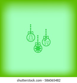 Christmas tree balls, icon