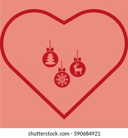 Christmas tree balls, icon