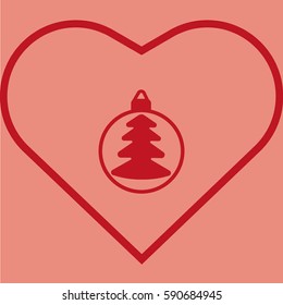 Christmas tree balls, icon