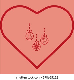 Christmas tree balls, icon
