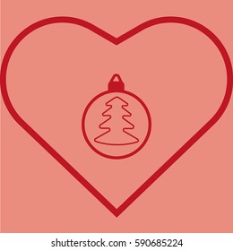 Christmas tree balls, icon